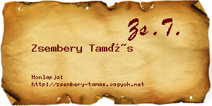 Zsembery Tamás névjegykártya