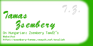 tamas zsembery business card